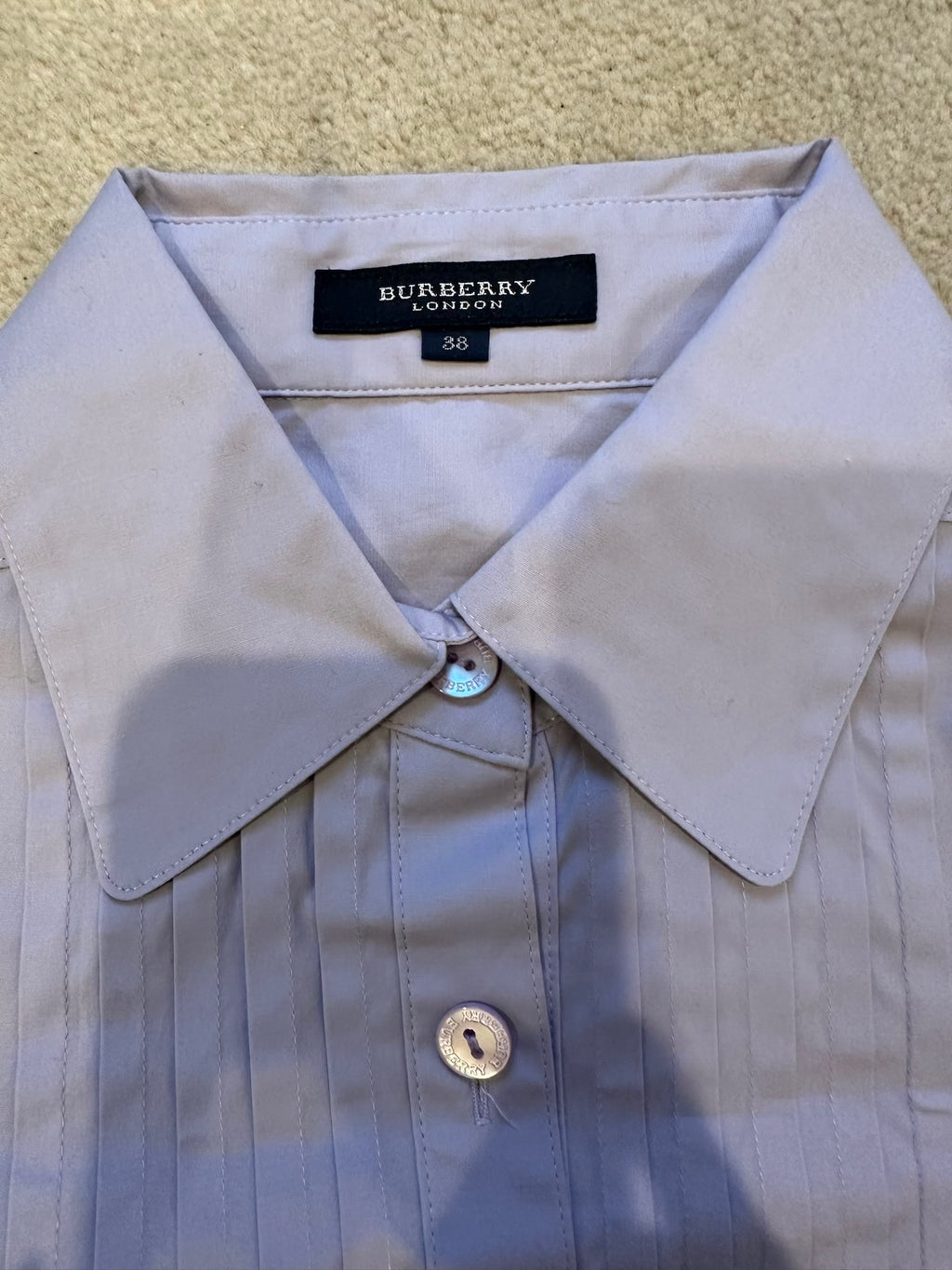 Burberry London Pleated Lilac Cotton Shirt