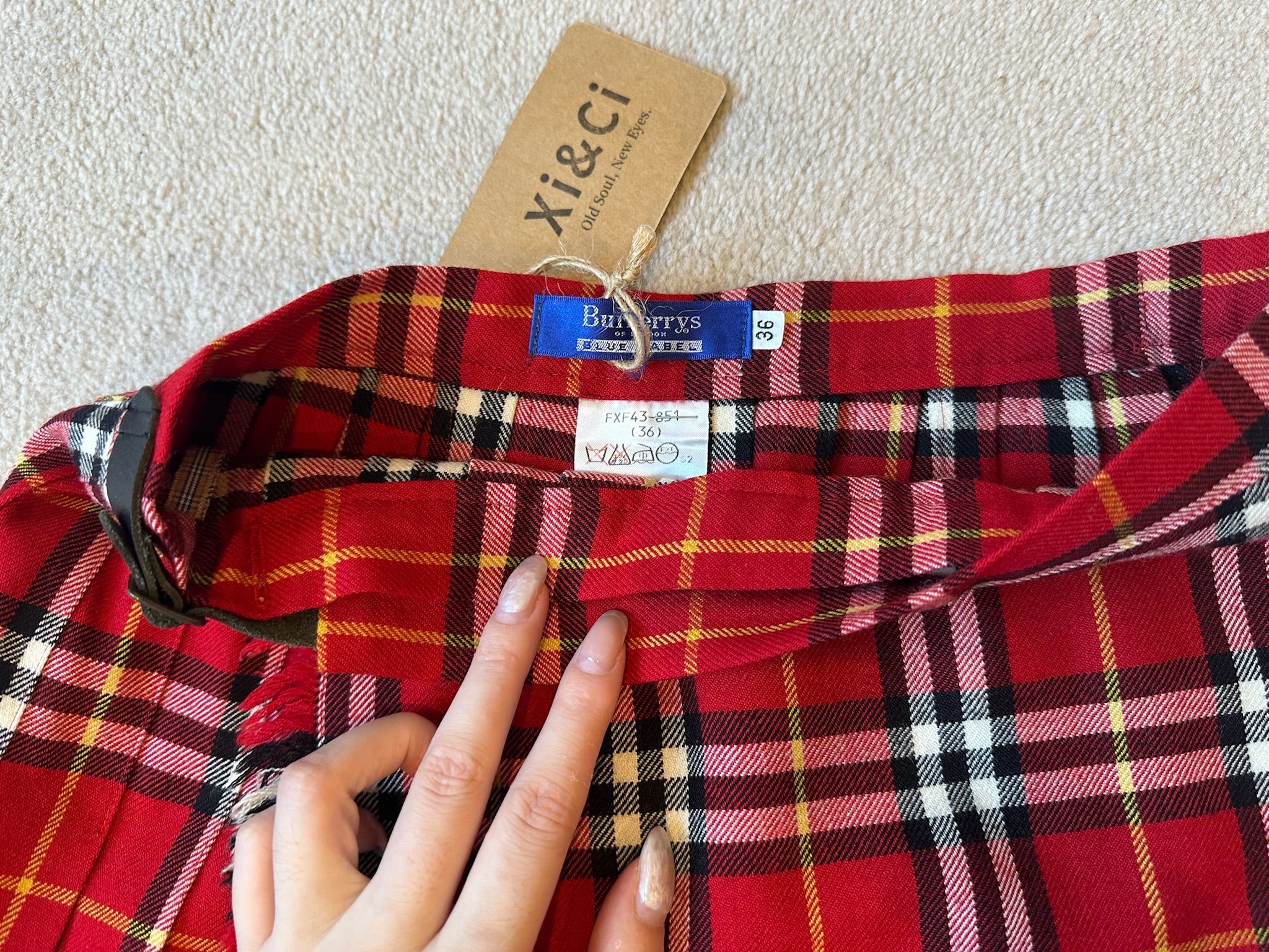 Burberry Blue Label Red Tartan Mini Skirt