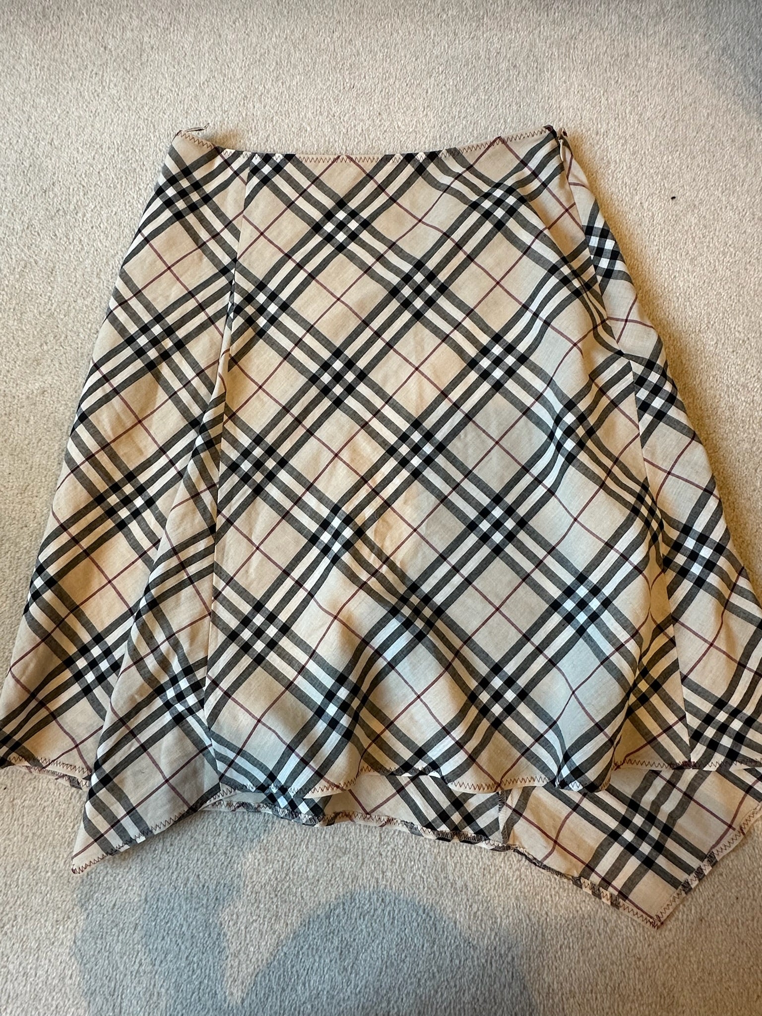 Burberry Blue Label Asymmetric Check Skirt