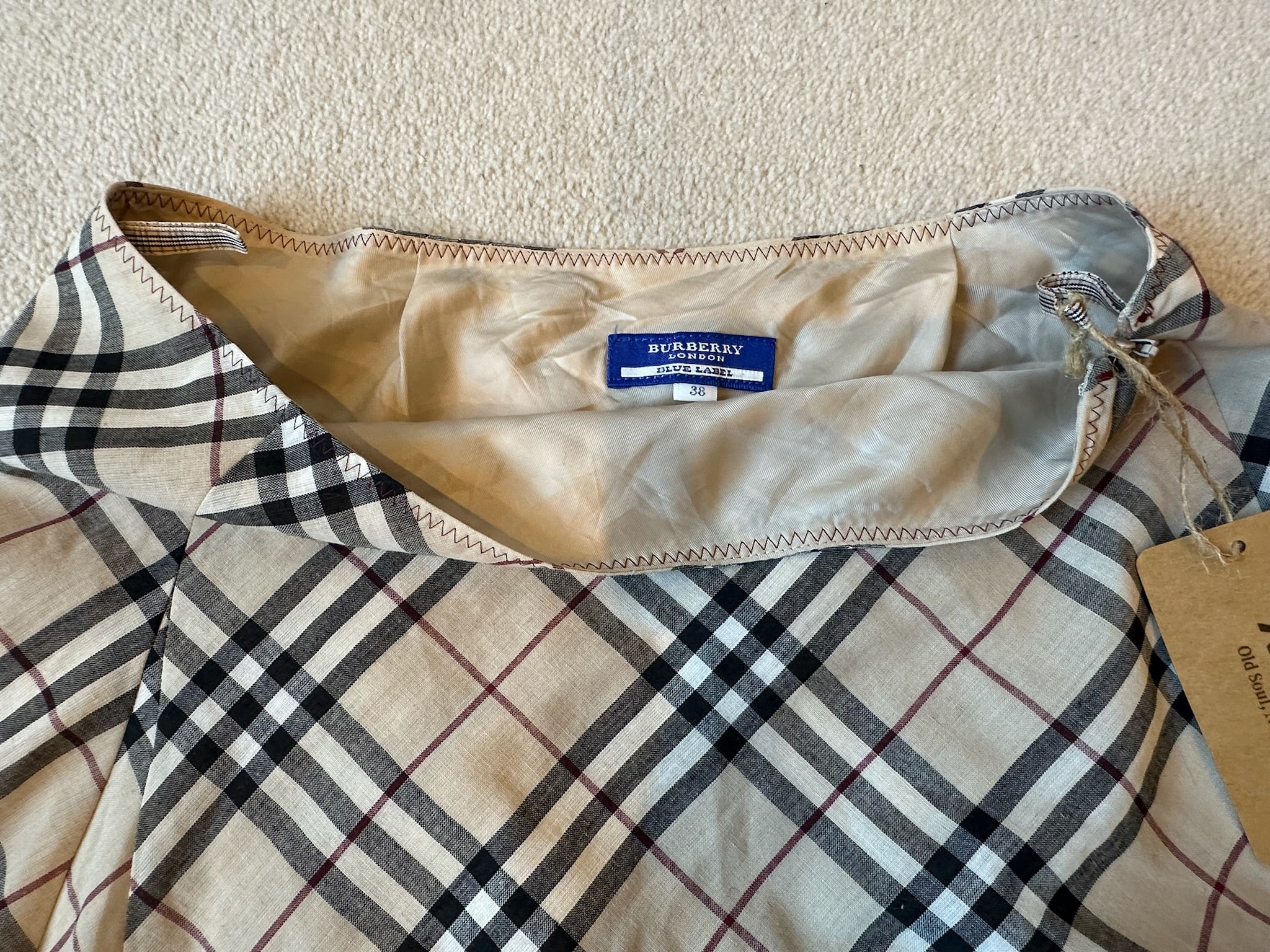 Burberry Blue Label Asymmetric Check Skirt