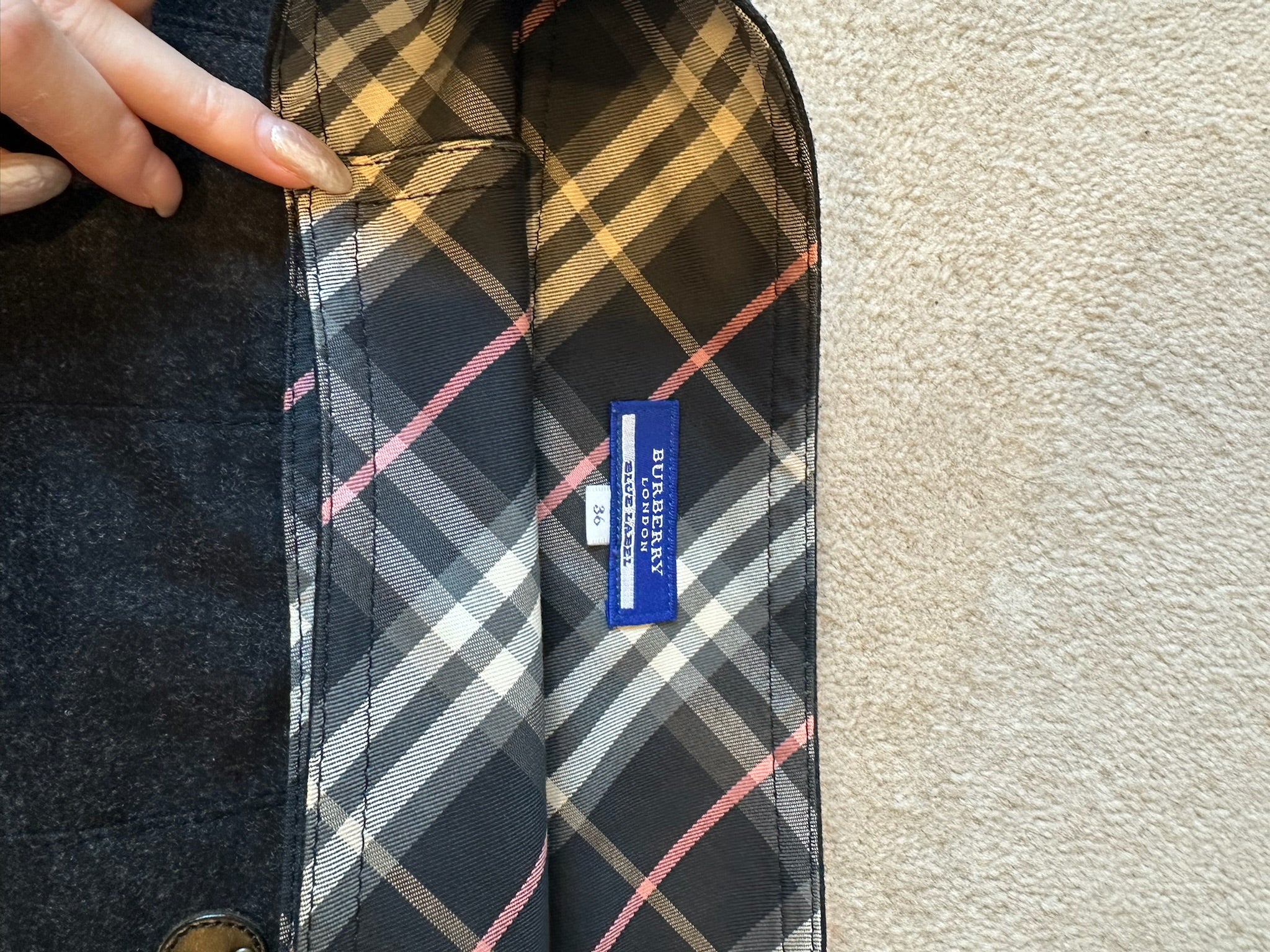 Burberry Blue Label Black Buckle Pleated Skirt