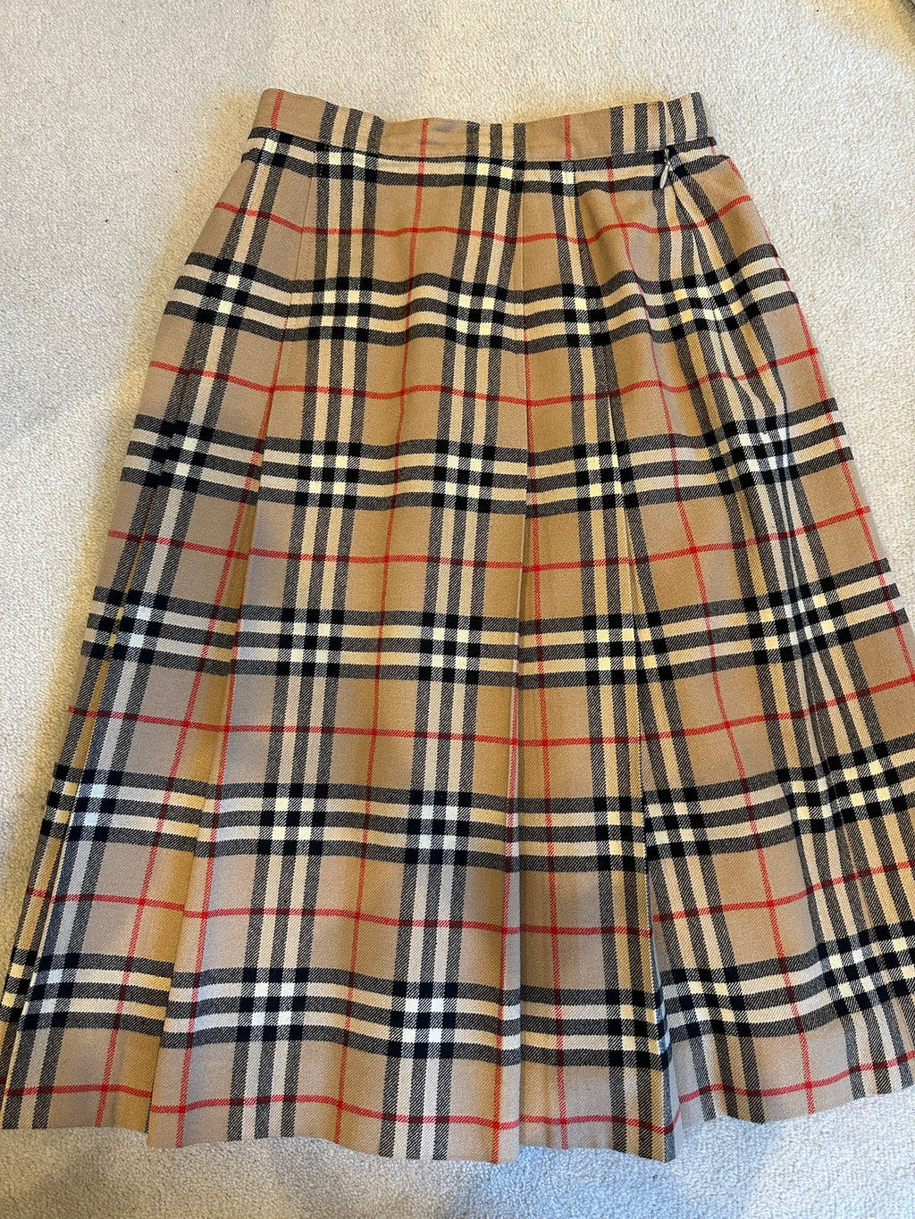 Burberry Check Pleated Skirt
