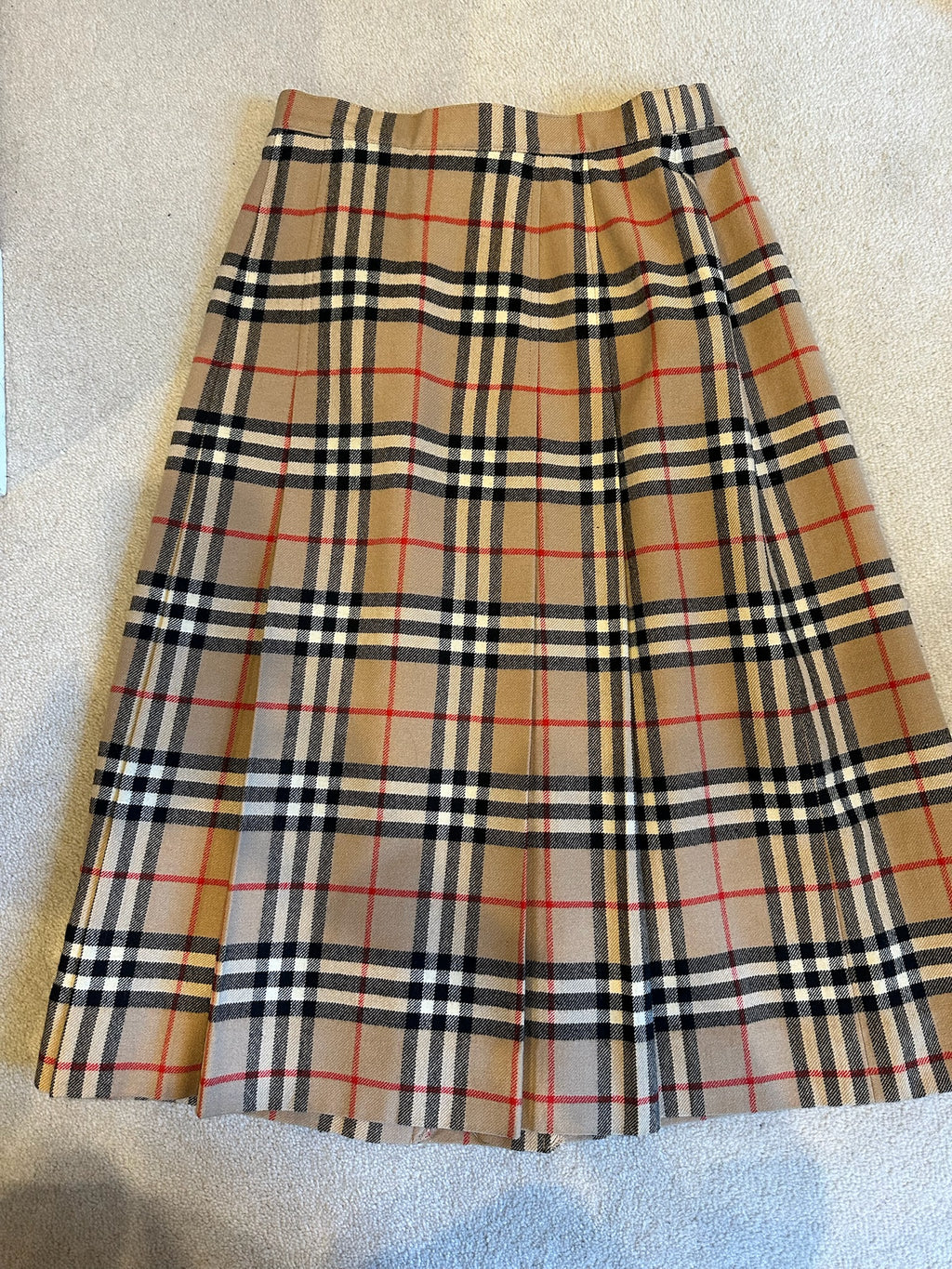 Burberry Check Pleated Skirt