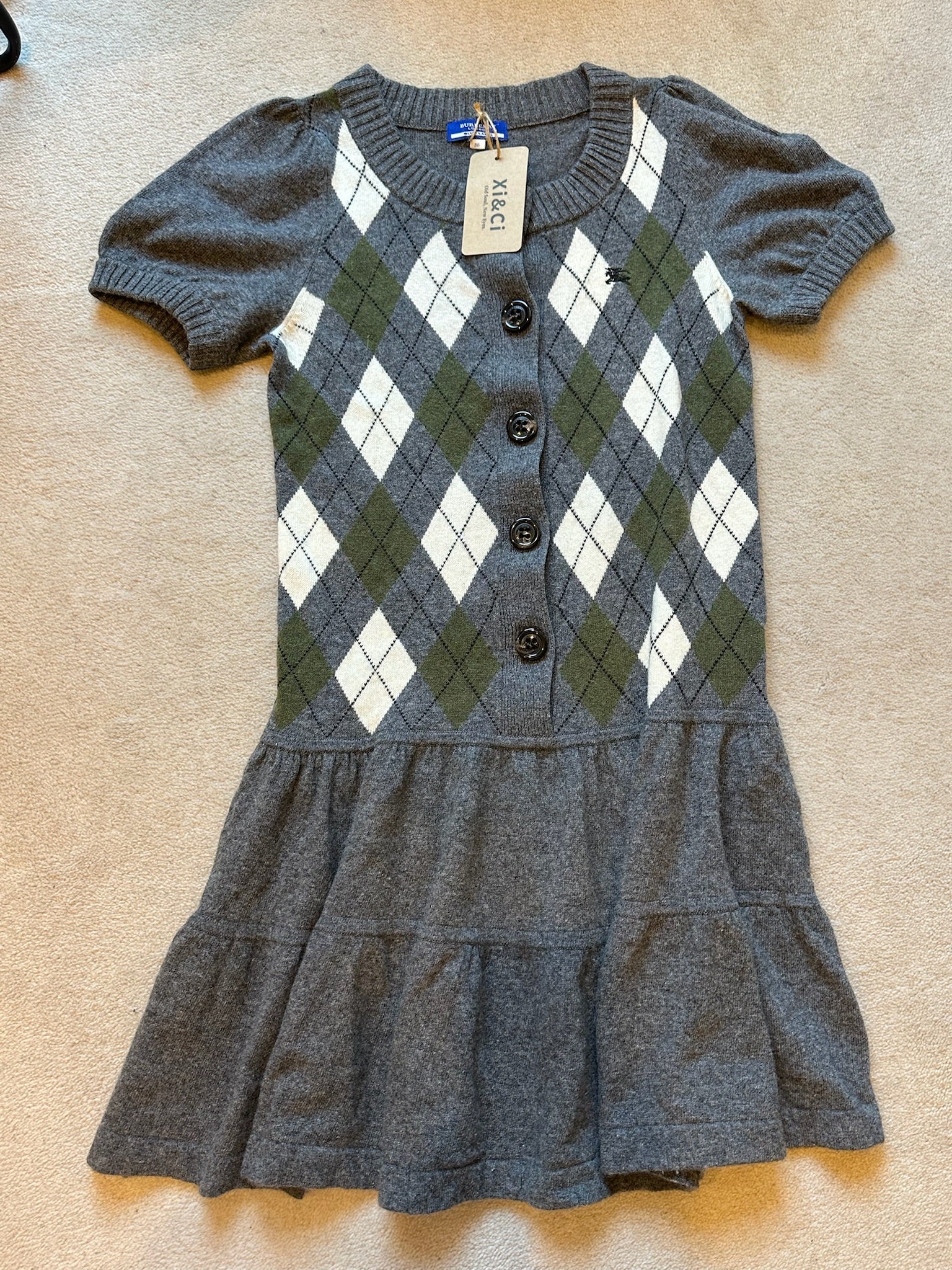 Burberry Blue Label Argyle Knit Dress