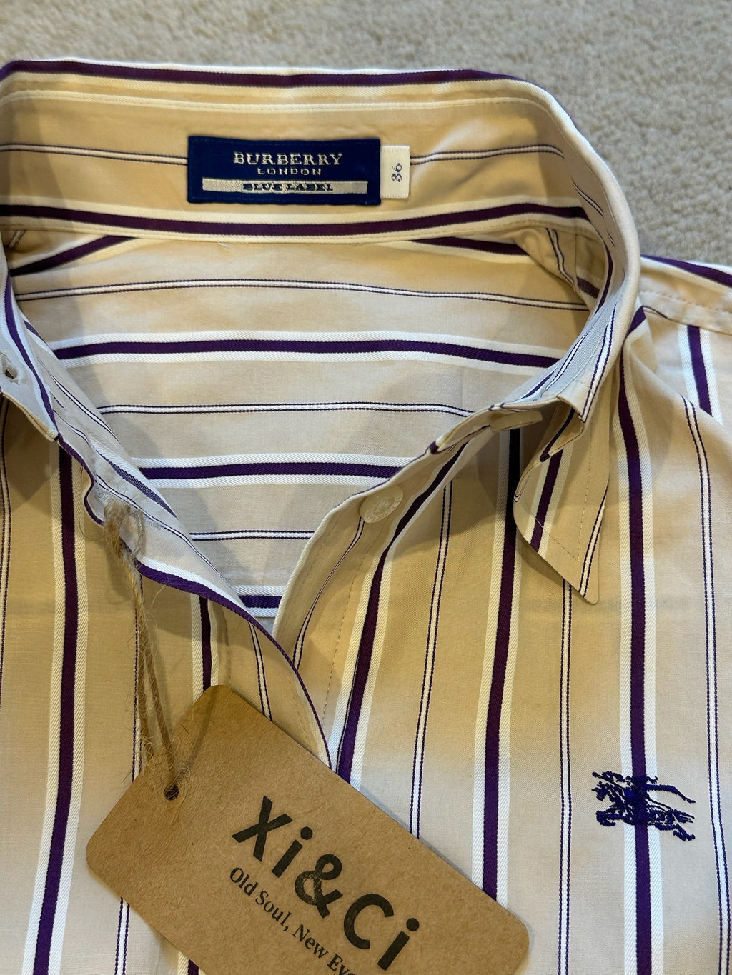 Burberry Blue Label Striped Cotton Shirt