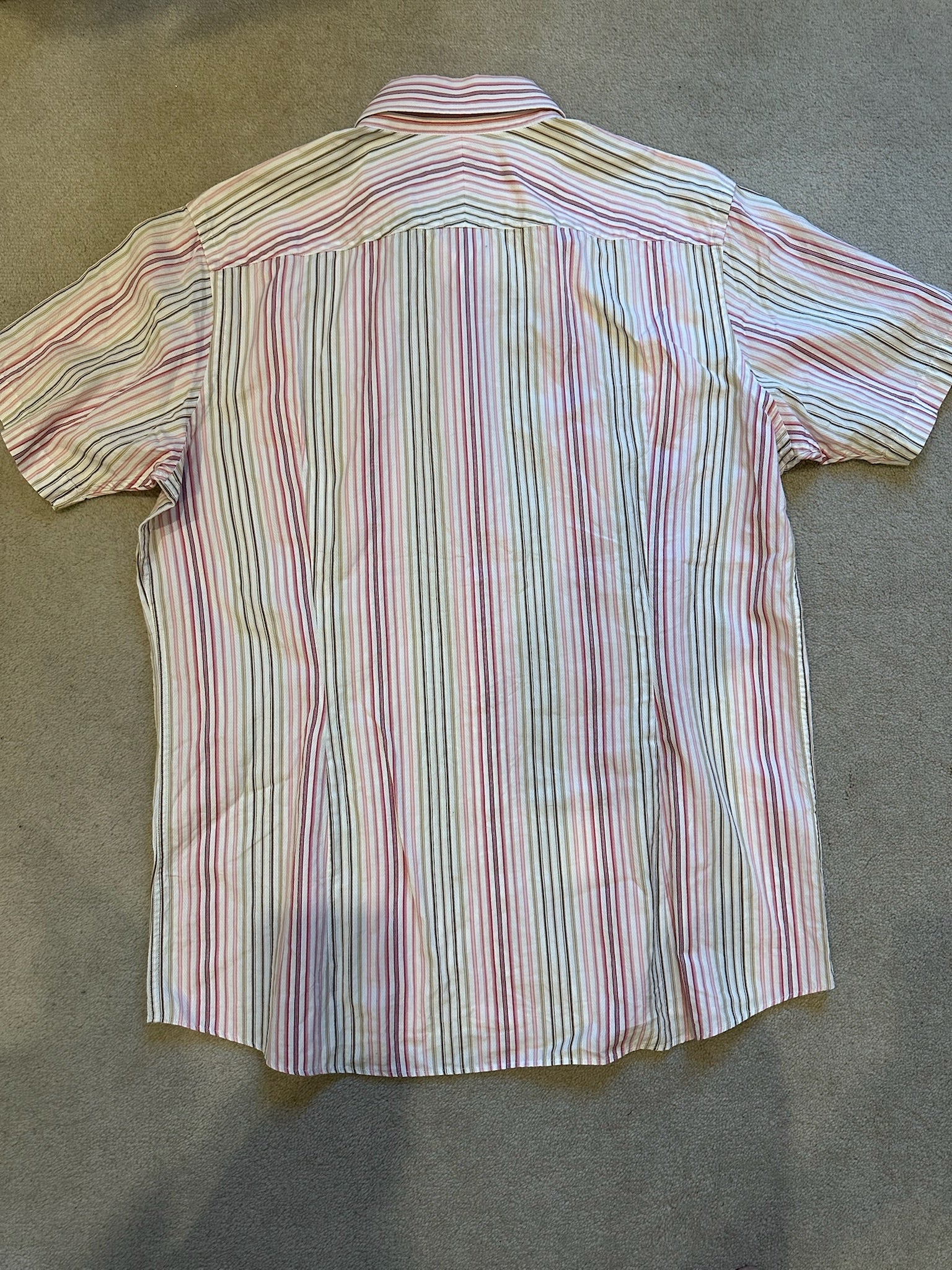 Burberry London Pink Striped Short-Sleeve Shirt