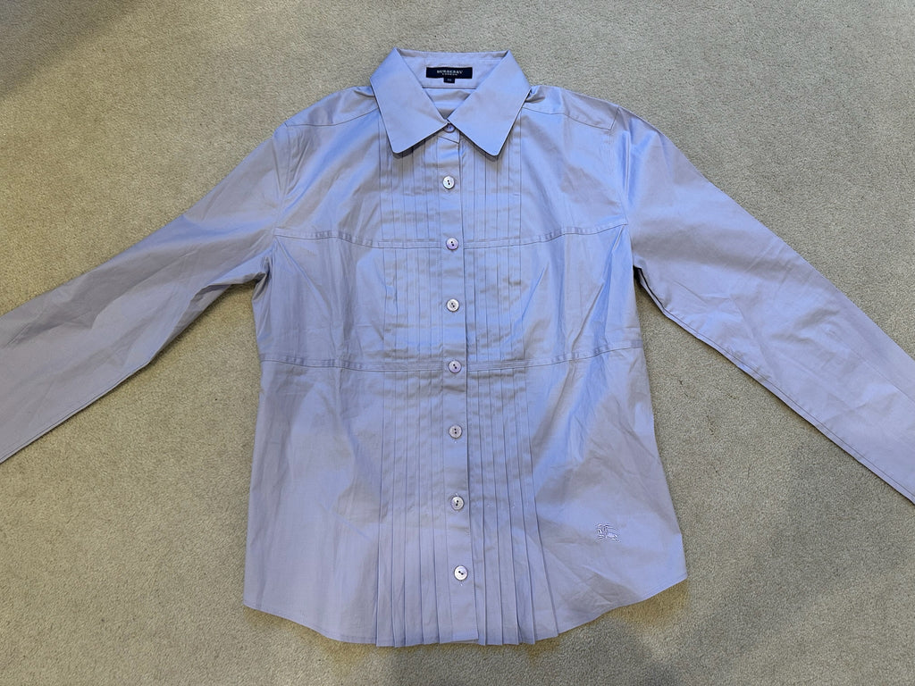 Burberry London Pleated Lilac Cotton Shirt