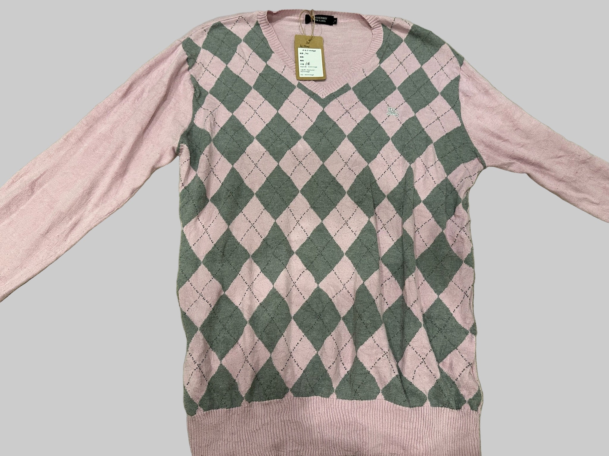 Burberry Black Label Argyle Knit Sweater