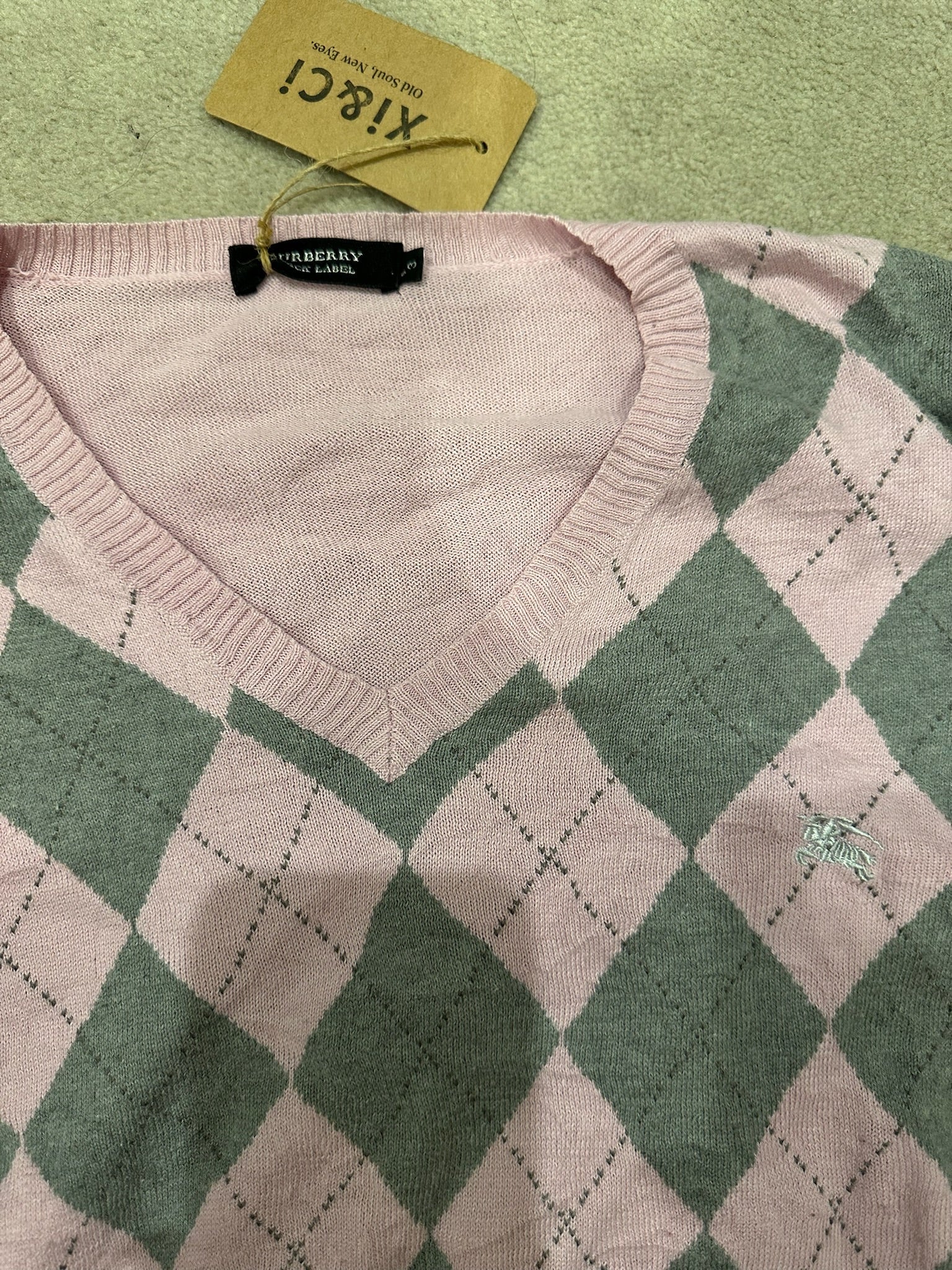 Burberry Black Label Argyle Knit Sweater