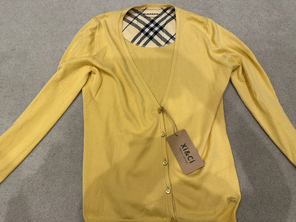 Burberry Blue Label Yellow Knit Cardigan