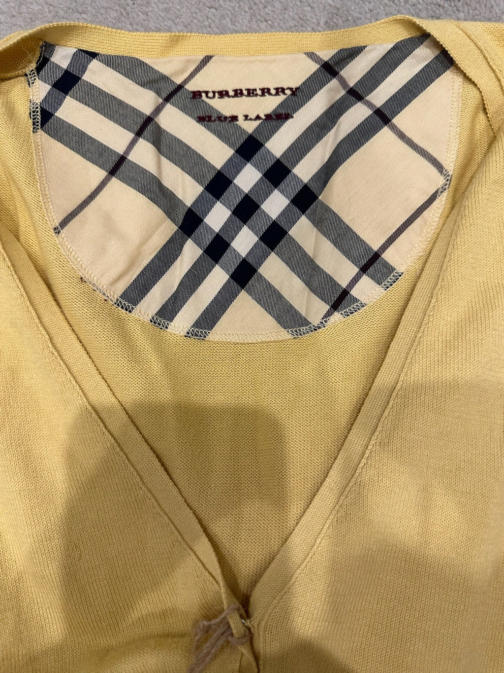 Burberry Blue Label Yellow Knit Cardigan