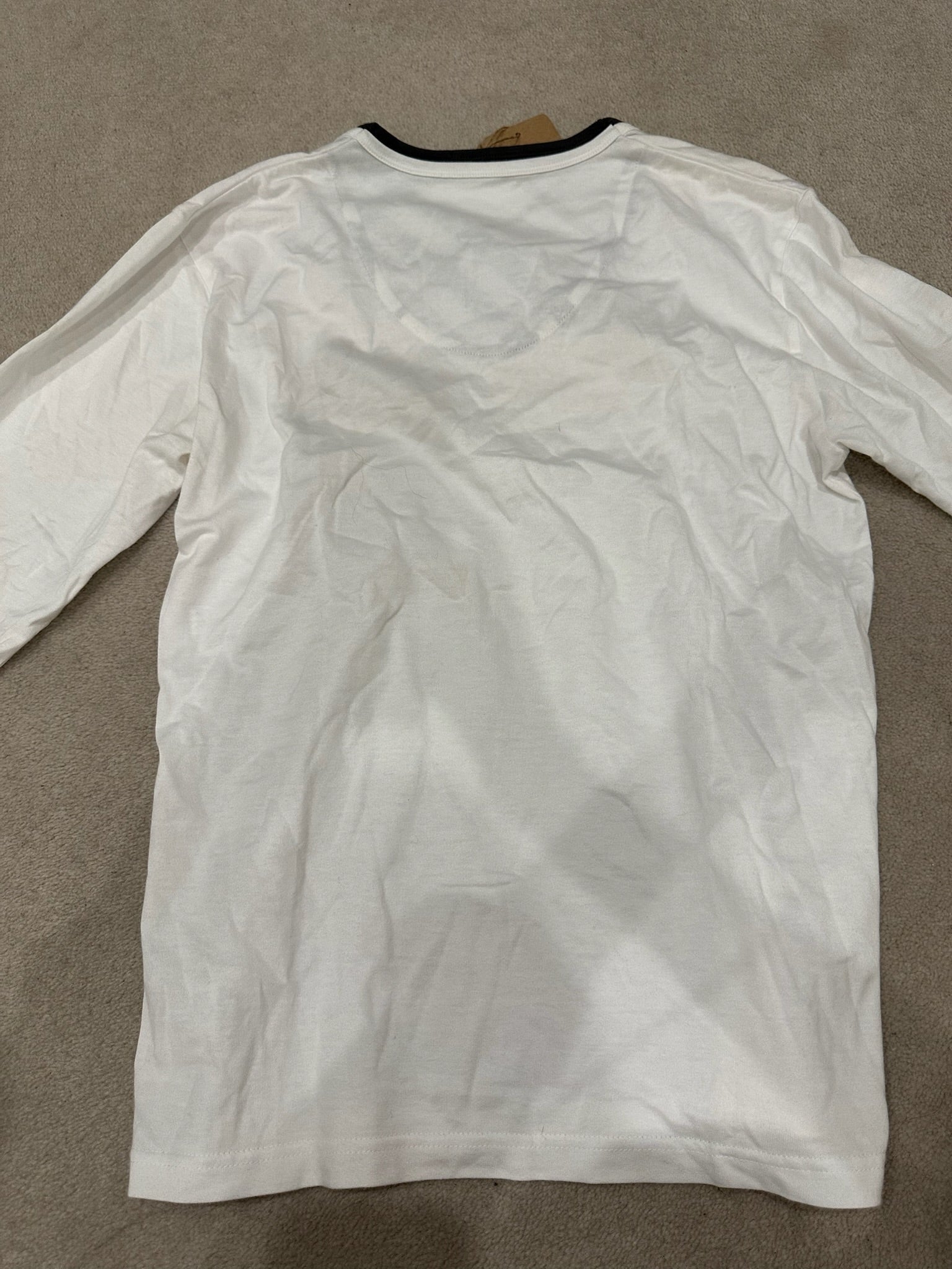 Burberry Black Label White Long Sleeve Logo Tee