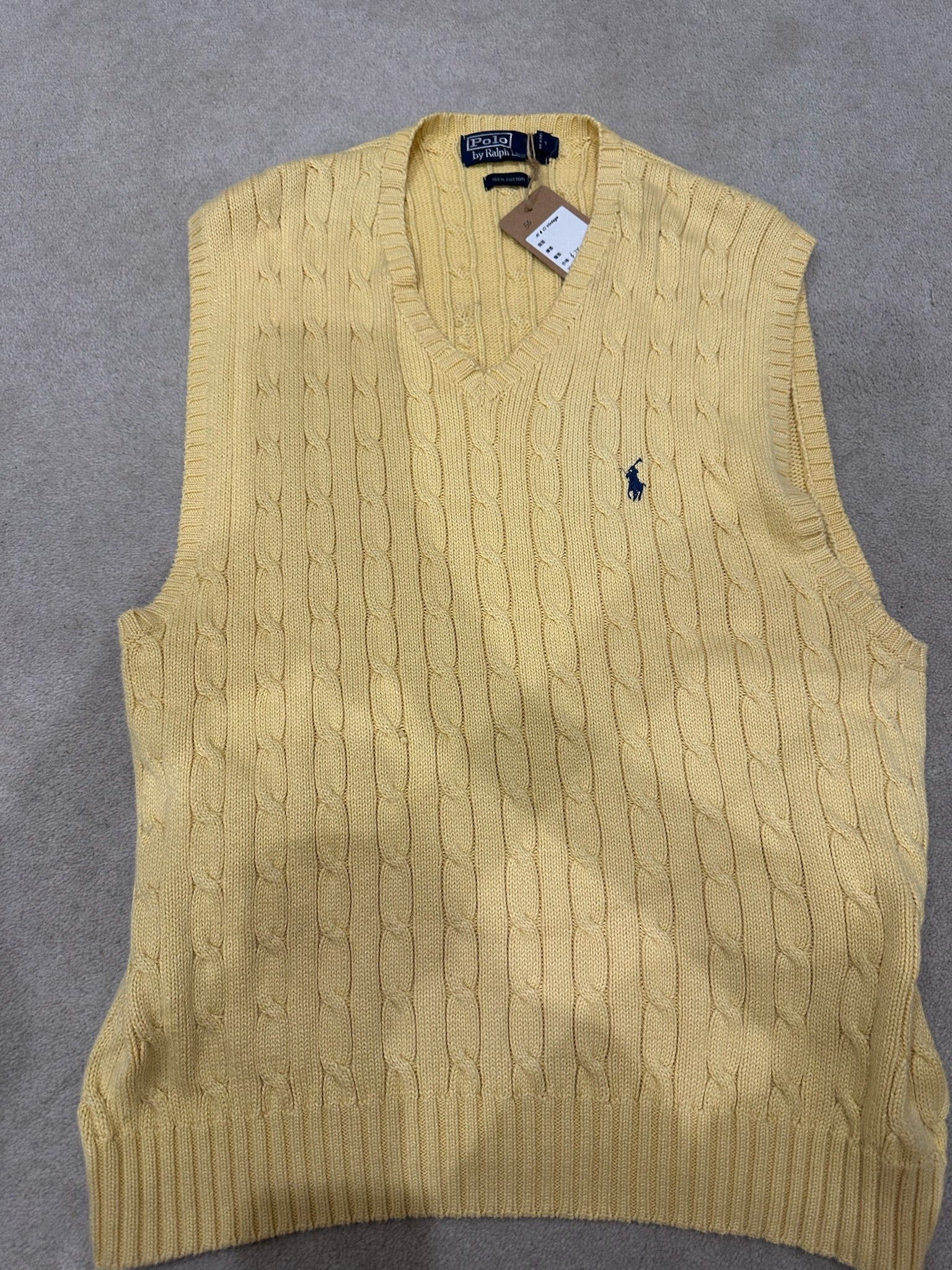 Polo Ralph Lauren Yellow Cable Knit Vest