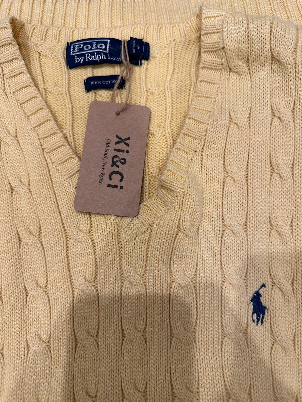 Polo Ralph Lauren Yellow Cable Knit Vest