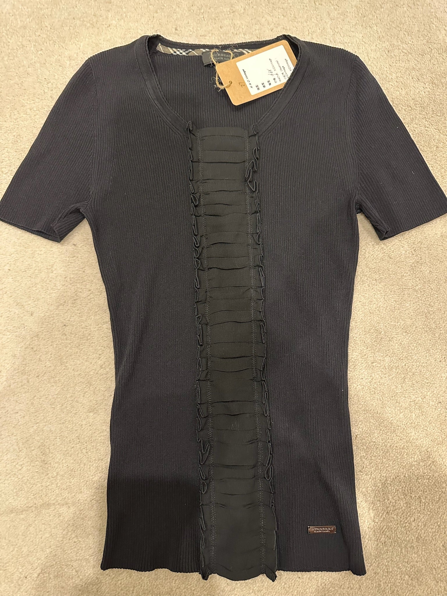 Burberry Black Label Ruffled Knit Top