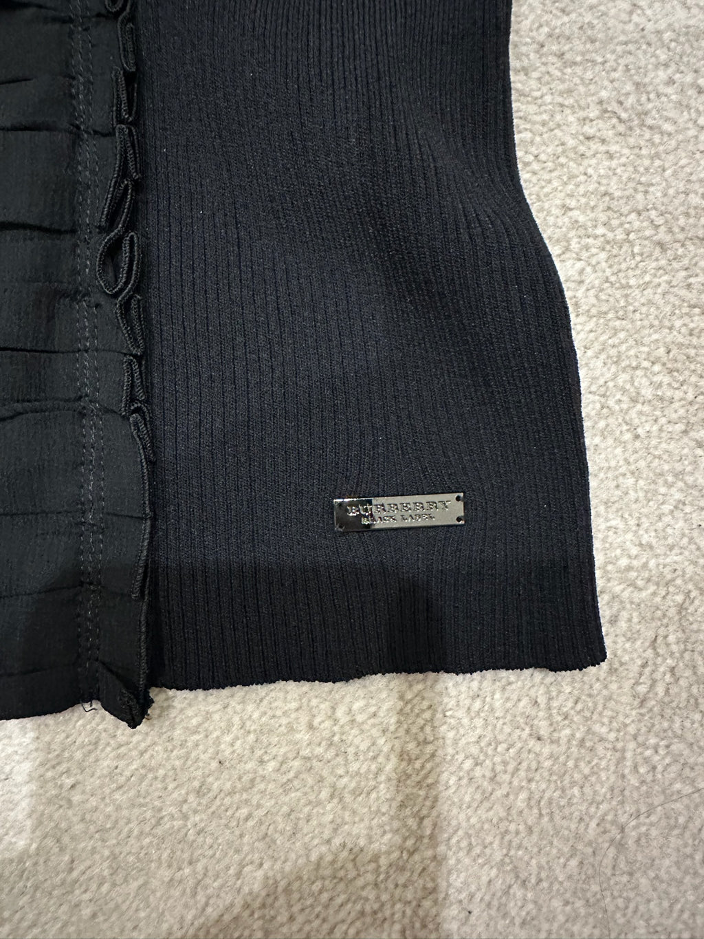 Burberry Black Label Ruffled Knit Top