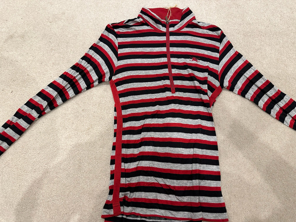 Burberry Striped Zip-Up Top