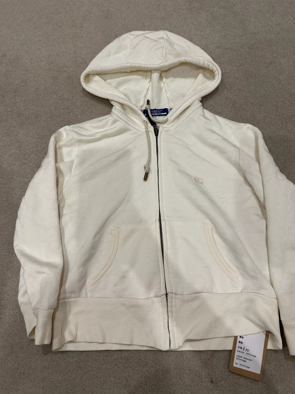 Burberry Blue Label Cream Zip Hoodie