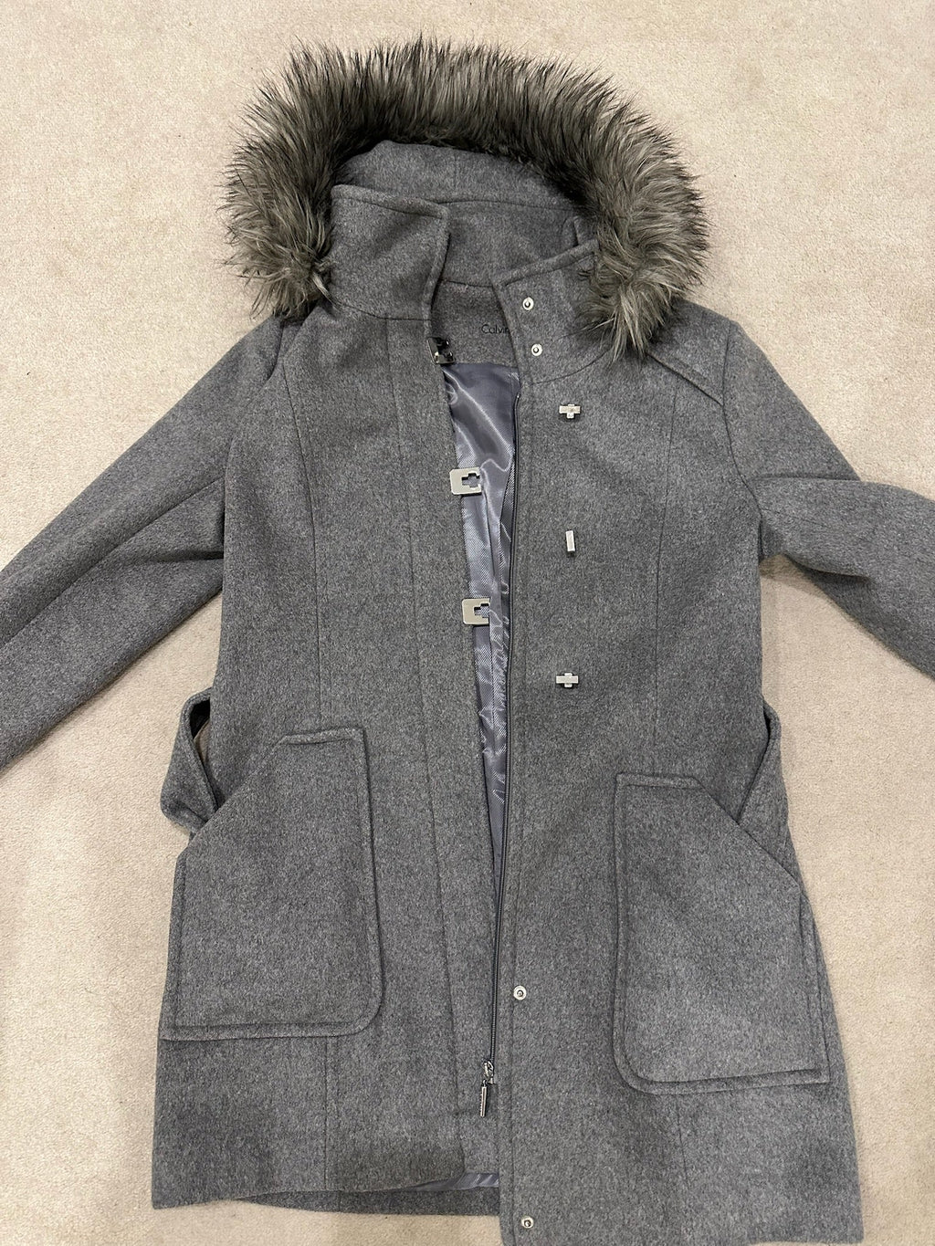 Calvin Klein Japan Wool Blend Hooded Coat