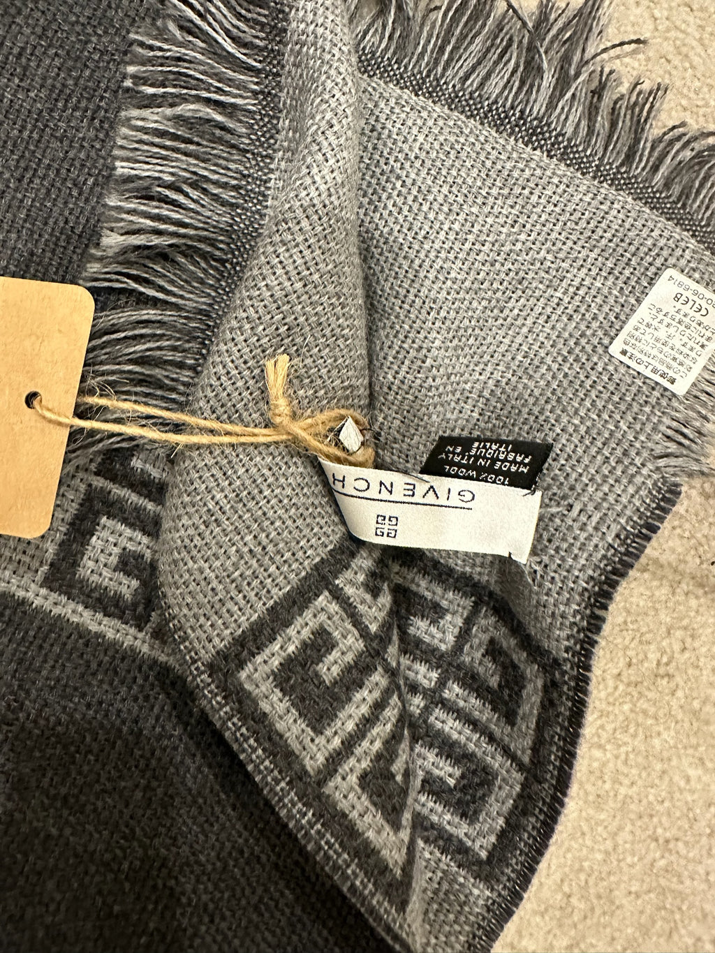 Givenchy Grey Wool Scarf