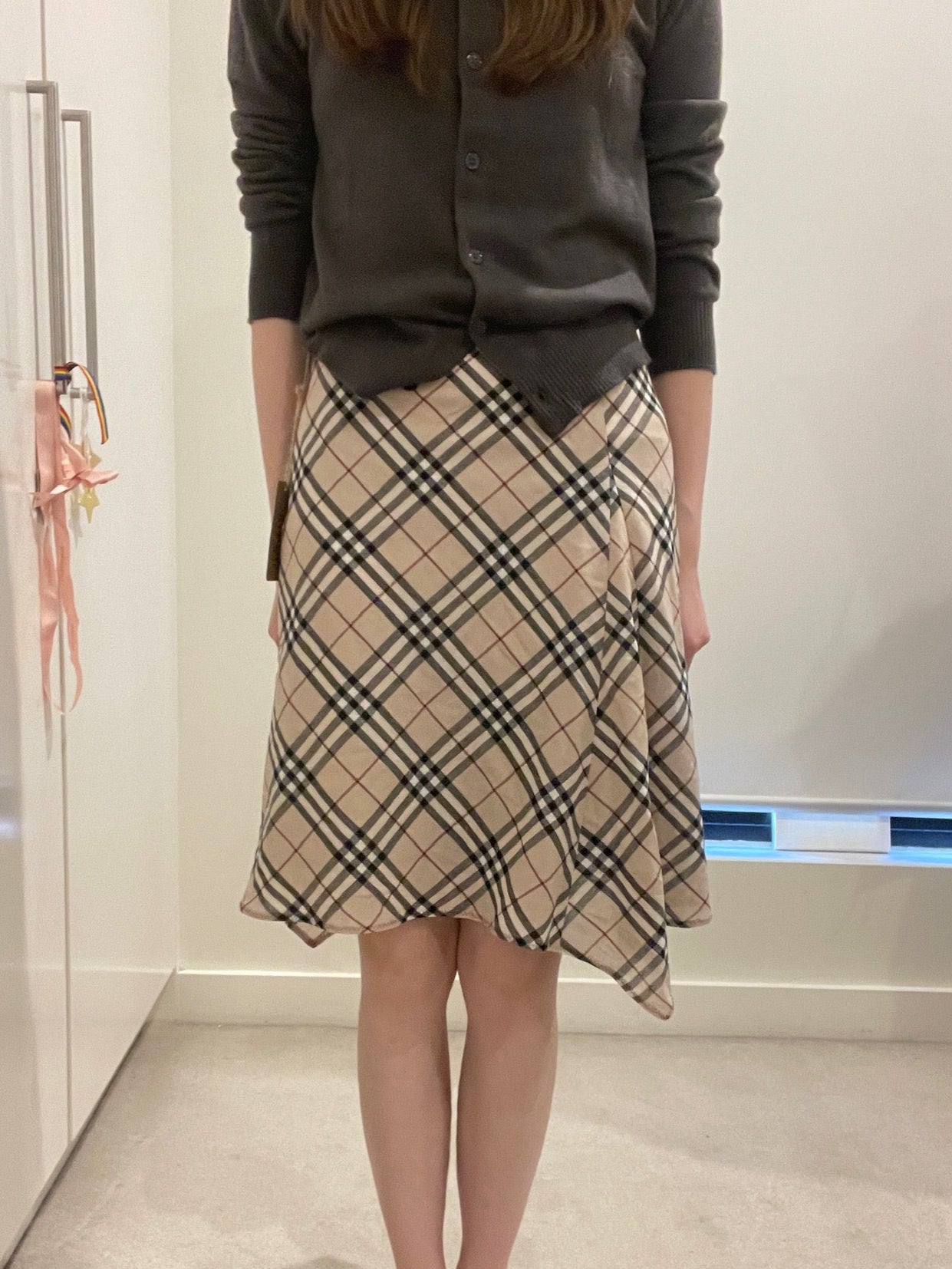 Burberry Blue Label Asymmetric Check Skirt