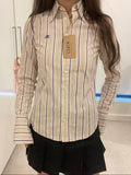 Burberry Blue Label Striped Cotton Shirt