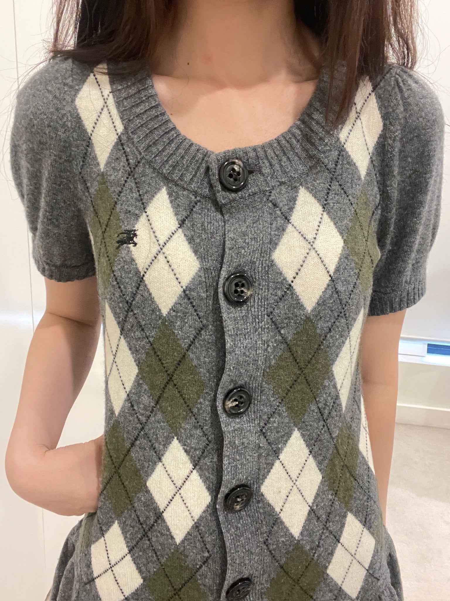 Burberry Blue Label Argyle Knit Dress