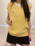Polo Ralph Lauren Yellow Cable Knit Vest
