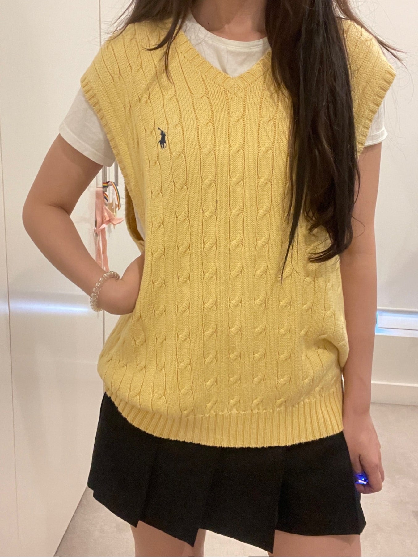 Polo Ralph Lauren Yellow Cable Knit Vest