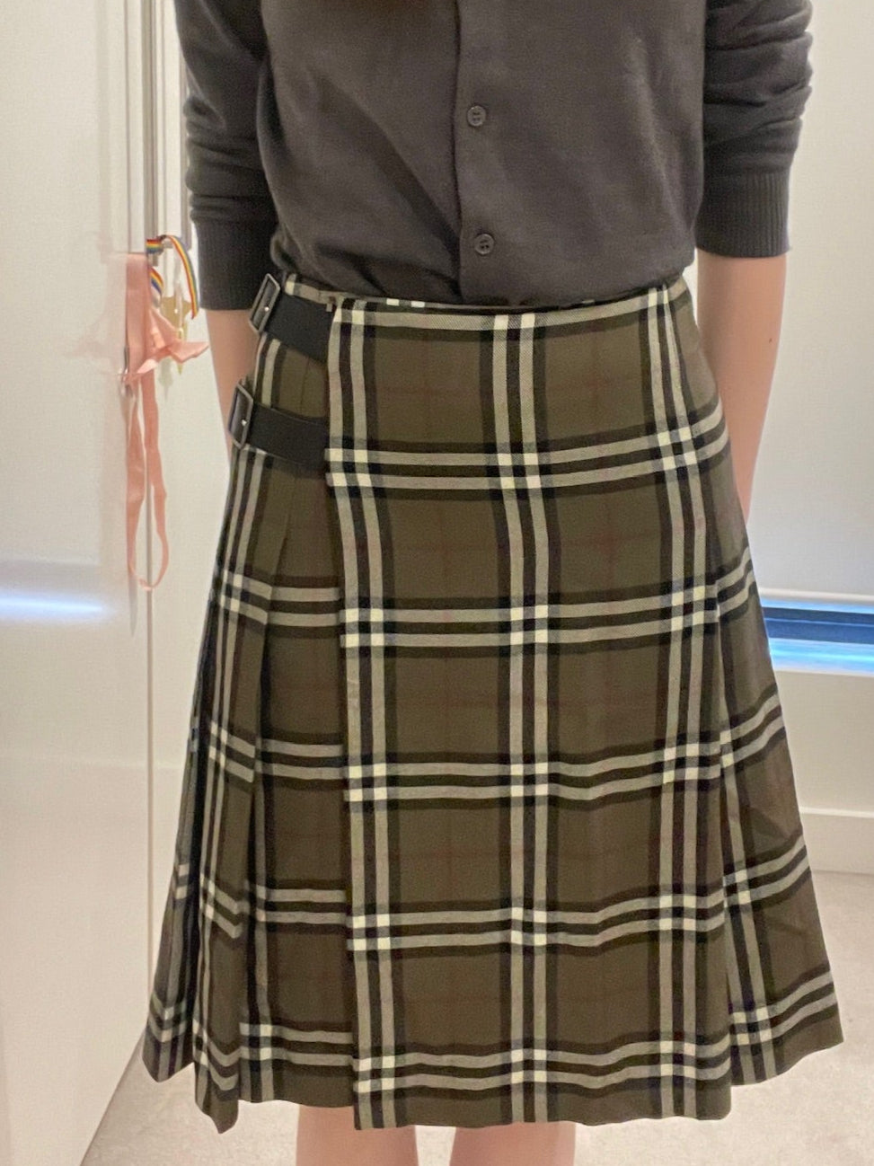 Burberry Check Wrap Skirt
