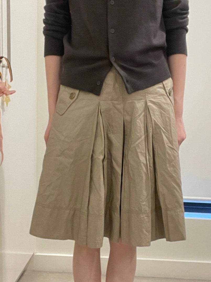 Burberry London Pleated Midi Skirt