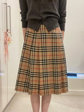 Burberry Check Pleated Skirt
