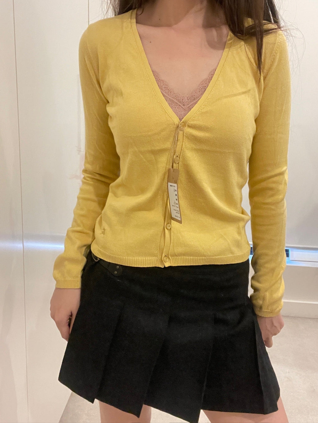 Burberry Blue Label Yellow Knit Cardigan