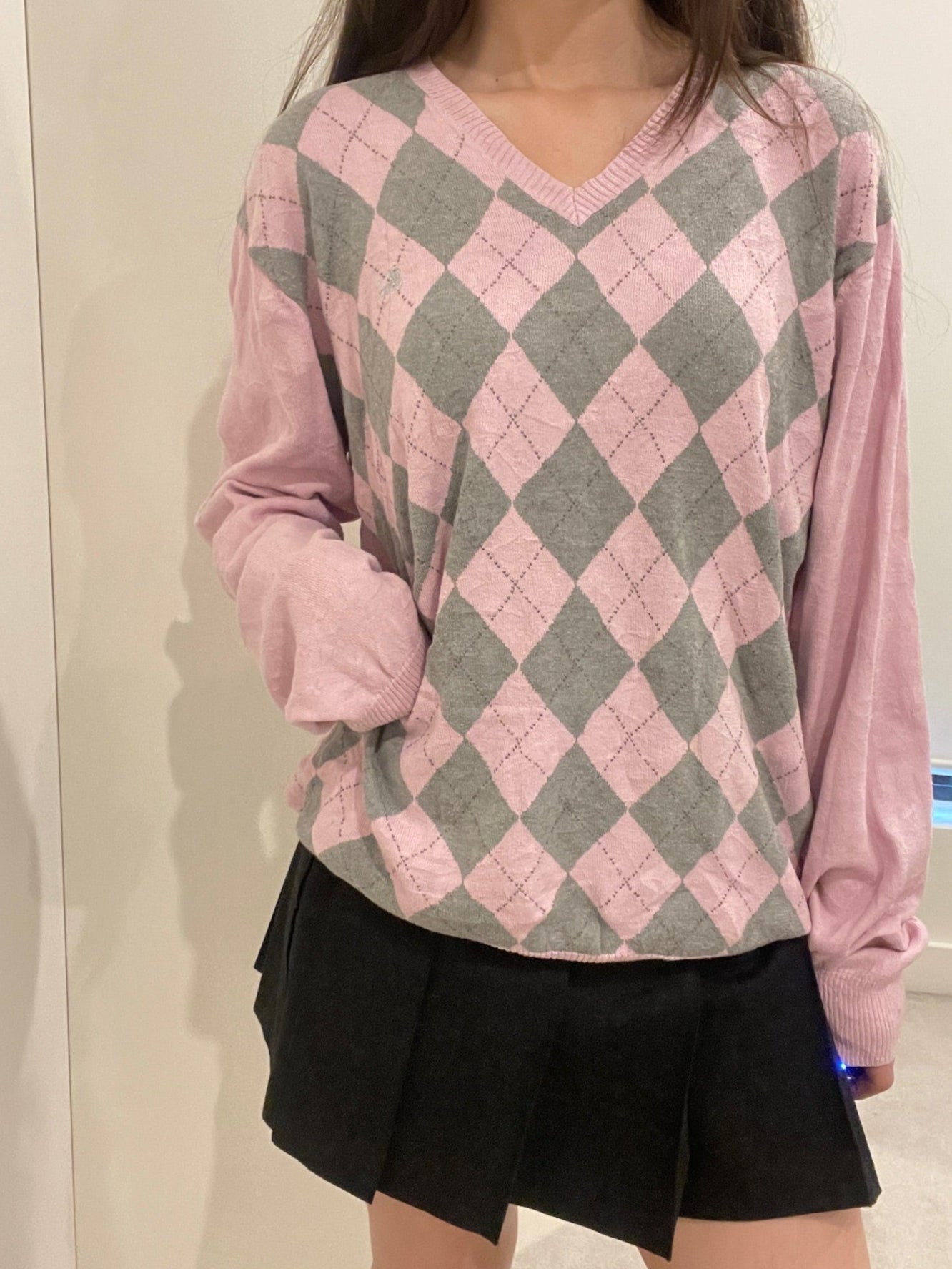 Burberry Black Label Argyle Knit Sweater