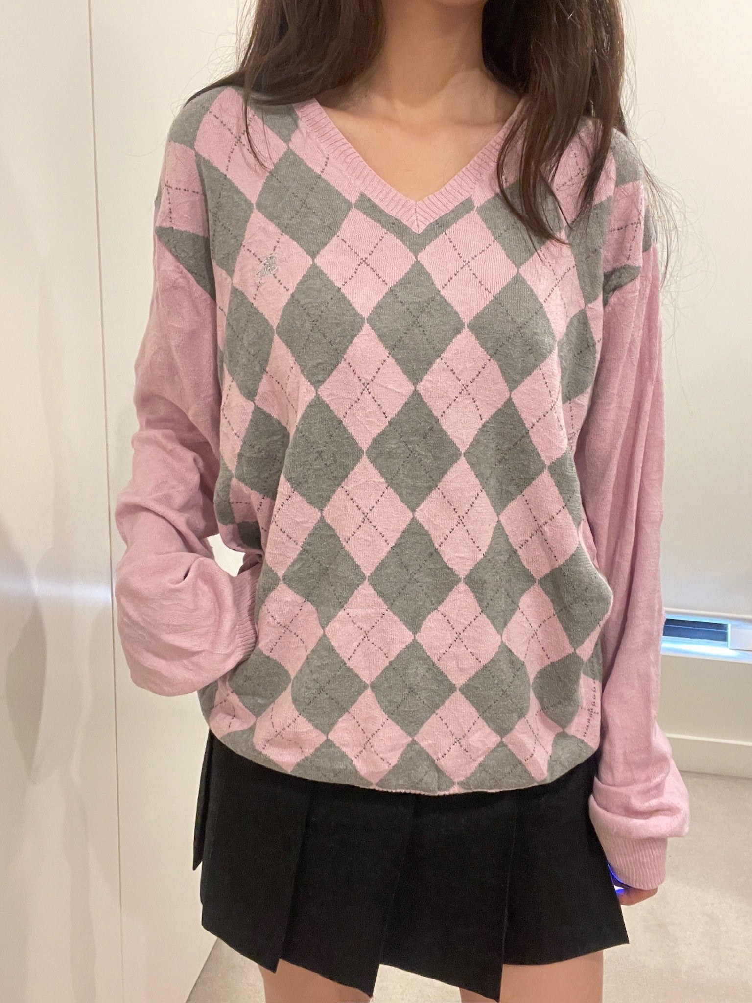 Burberry Black Label Argyle Knit Sweater