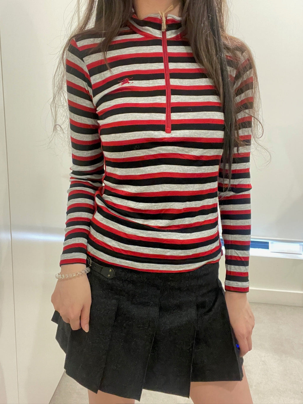Burberry Striped Zip-Up Top