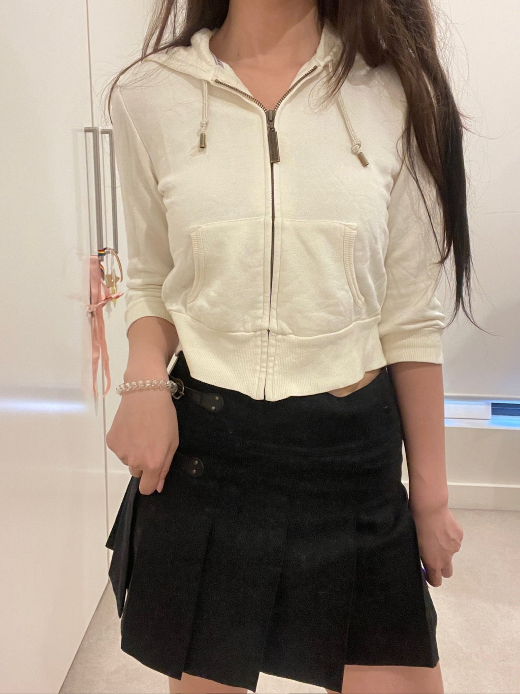 Burberry Blue Label Cream Zip Hoodie