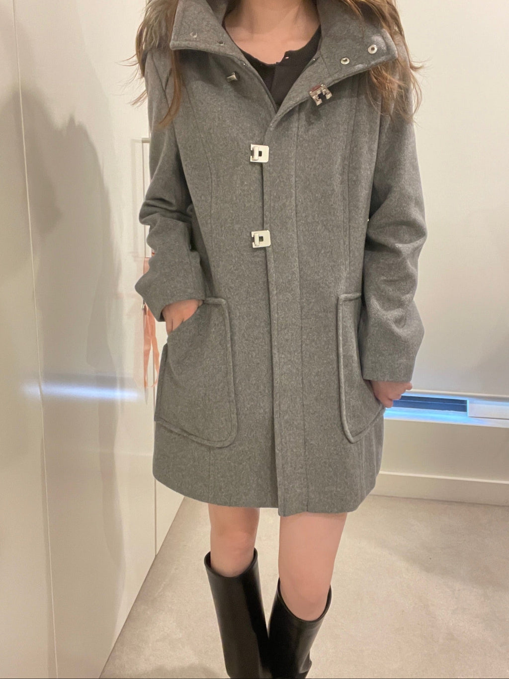 Calvin Klein Japan Wool Blend Hooded Coat